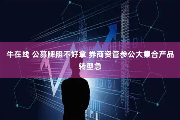 牛在线 公募牌照不好拿 券商资管参公大集合产品转型急